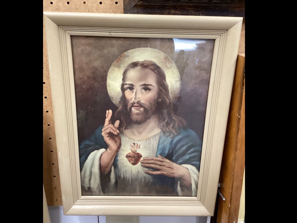 Framed Print of Sacred Heart of Jesus by Florence Kroger