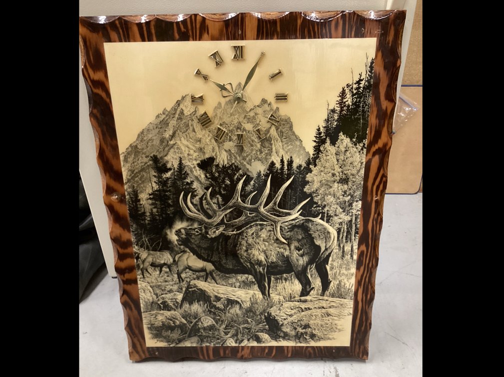 Montana Marble MMC Bill O’Neil 1977 Bugling Elk - Clock