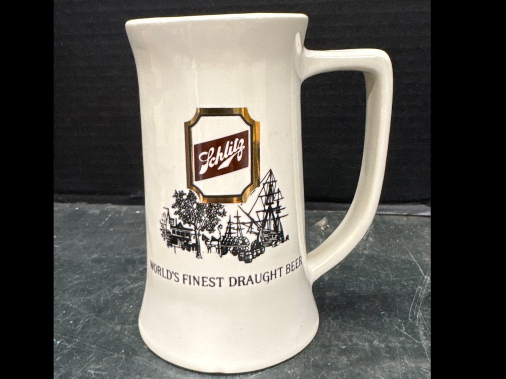 Ceramic Schlitz beer mug
