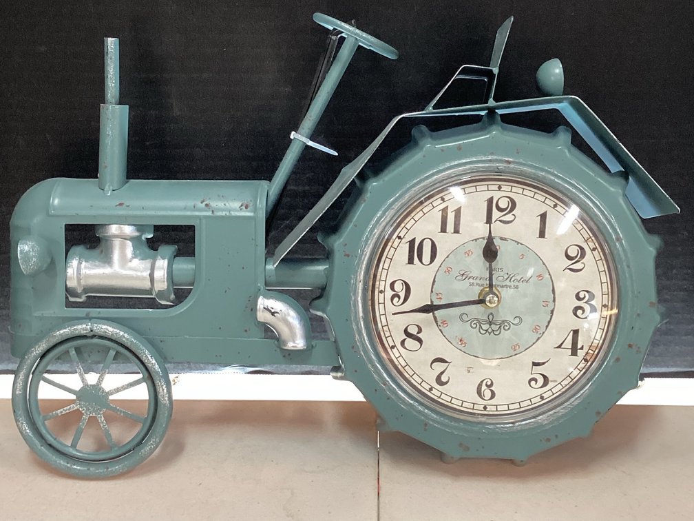 Metal Hanging Tractor Clock by Paris Grand Hotel