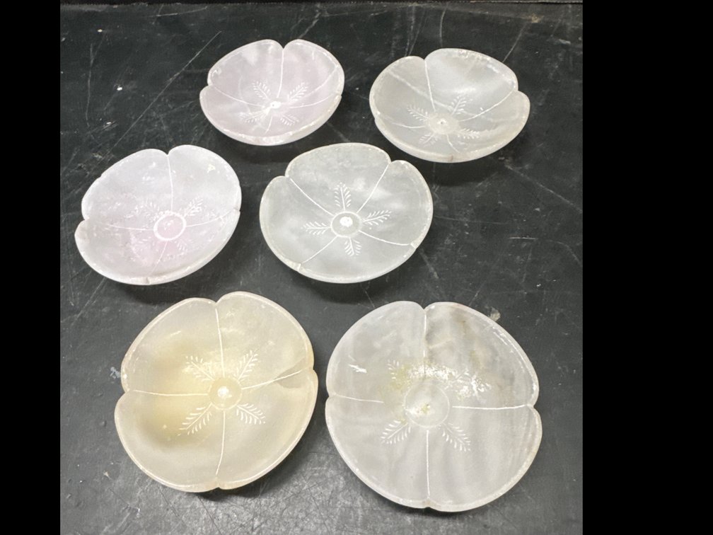 Carved Marble Flower Shaped Trinket Dishes