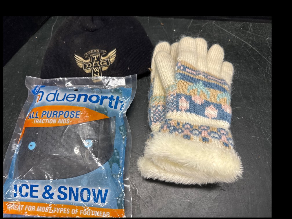 Stocking Hat/Gloves and Ice Traction Aids