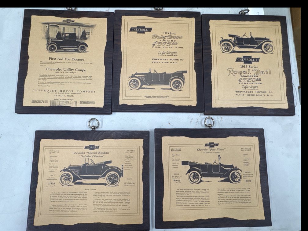 Chevrolet Advertisment Reproductions. Wall Plaques