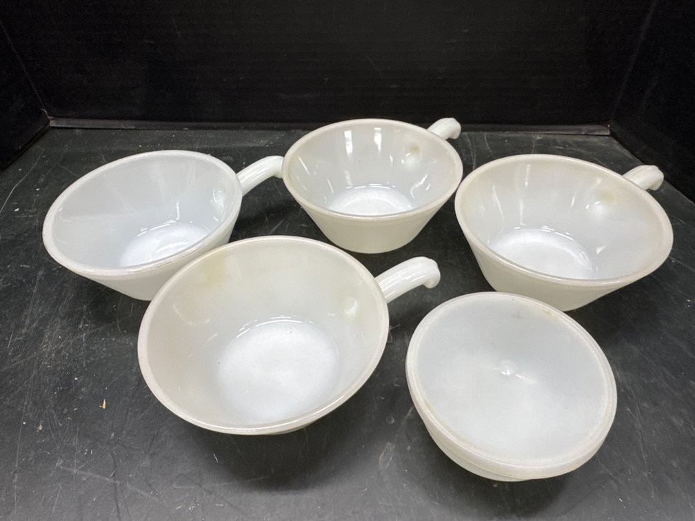 Fire King White Milk Glass W/ Handles