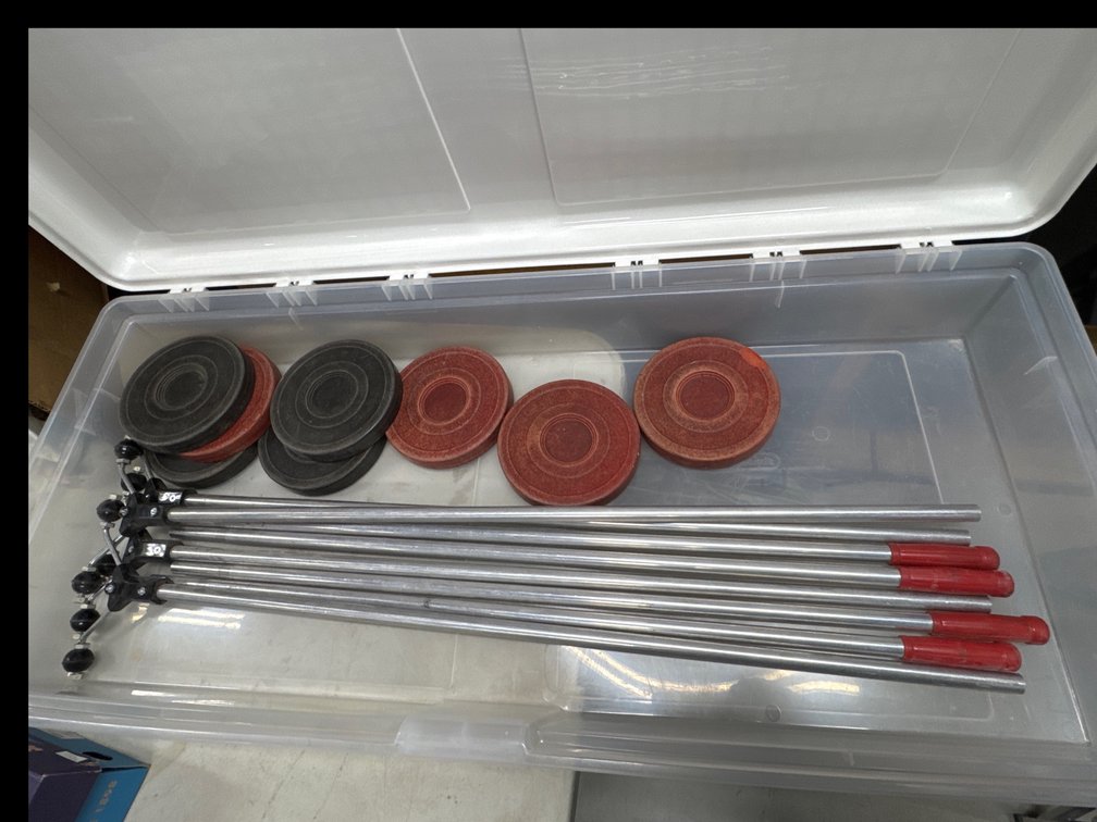 Floor Shuffleboard Equipment/ Aluminum Cue Sticks and Disks