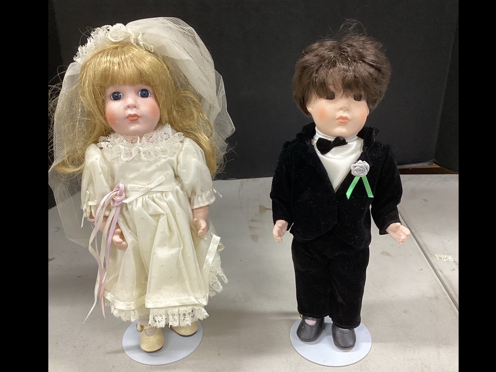 Porcelain Bride and Groom Dolls
