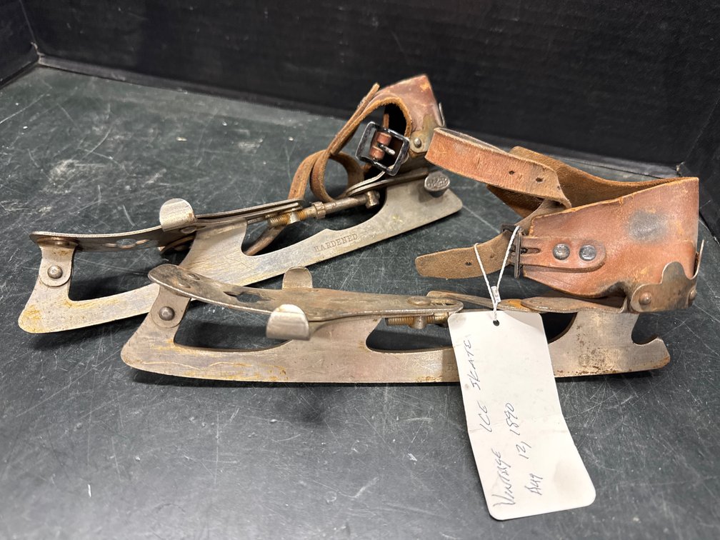 Antique 1890s  Strap On Ice Skates
