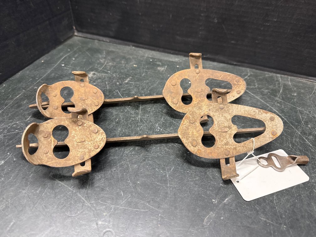 Mid 20 Century Antique All Metal Clamp On Ice Skates