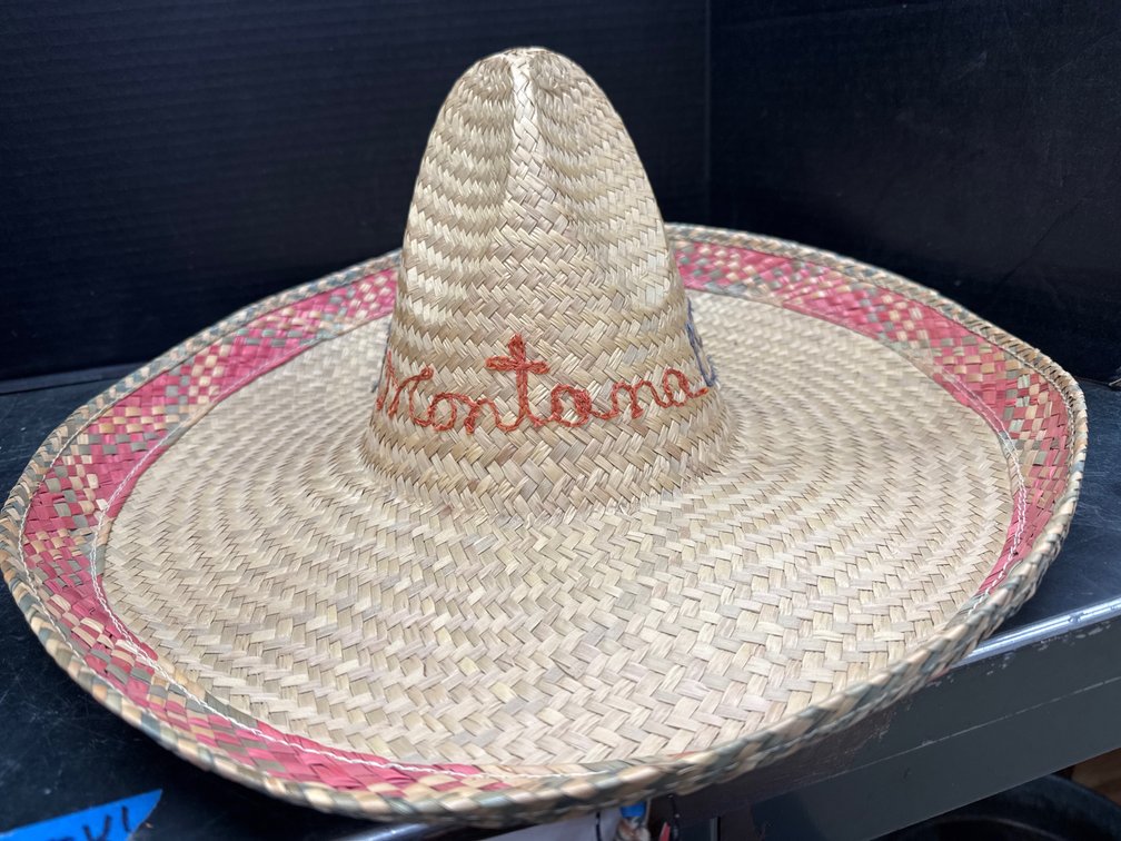 Montana Souvenir Straw Hat W/ Chin Strap