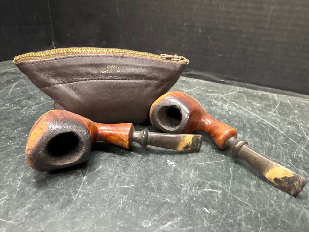 Danish Style Freehand Pipes and Tobacco Bag