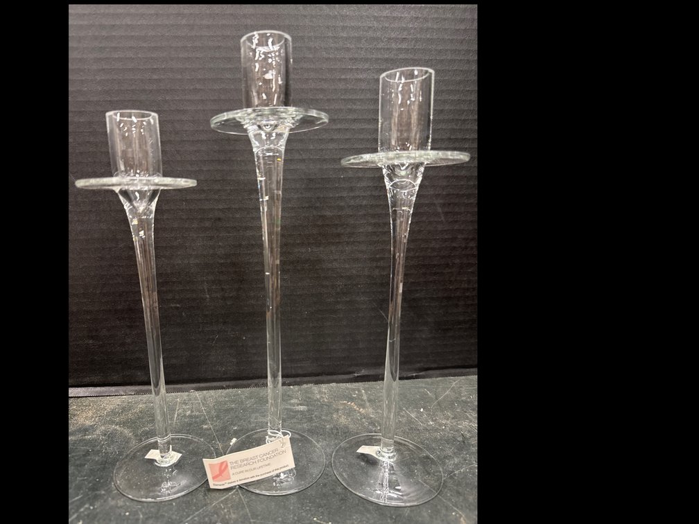 Elements Set Of Three Glass Candle Holders