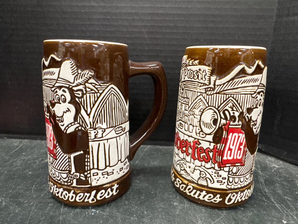 1973 Hamms Salutes Octoberfest Beer Mugs