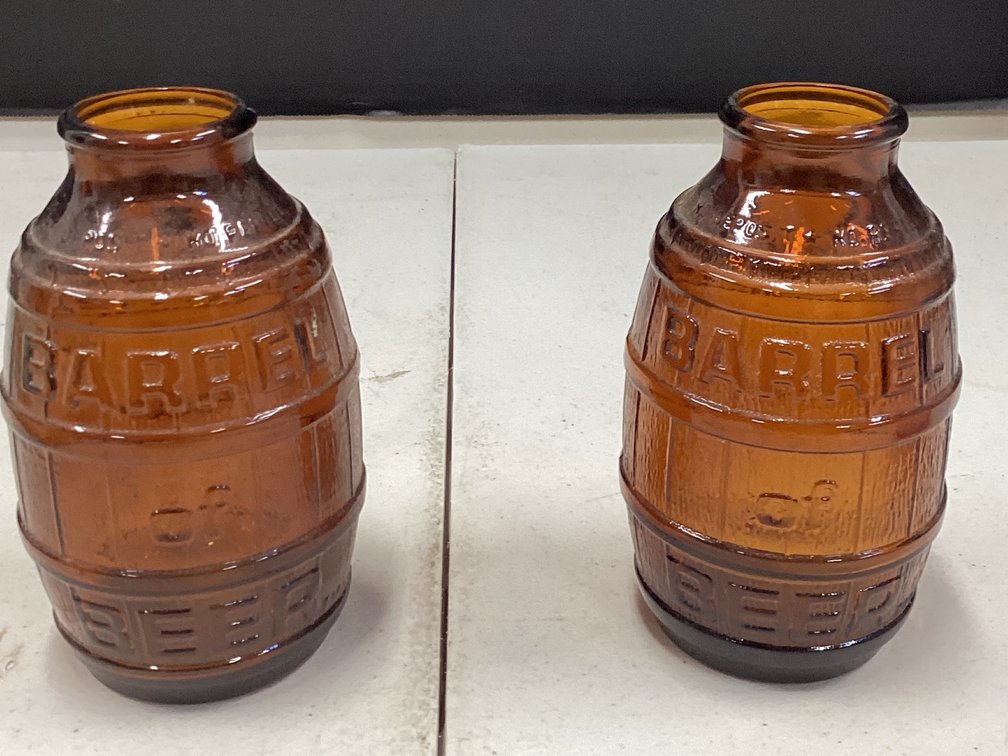 Amber Brown Glass Barrel of Beer