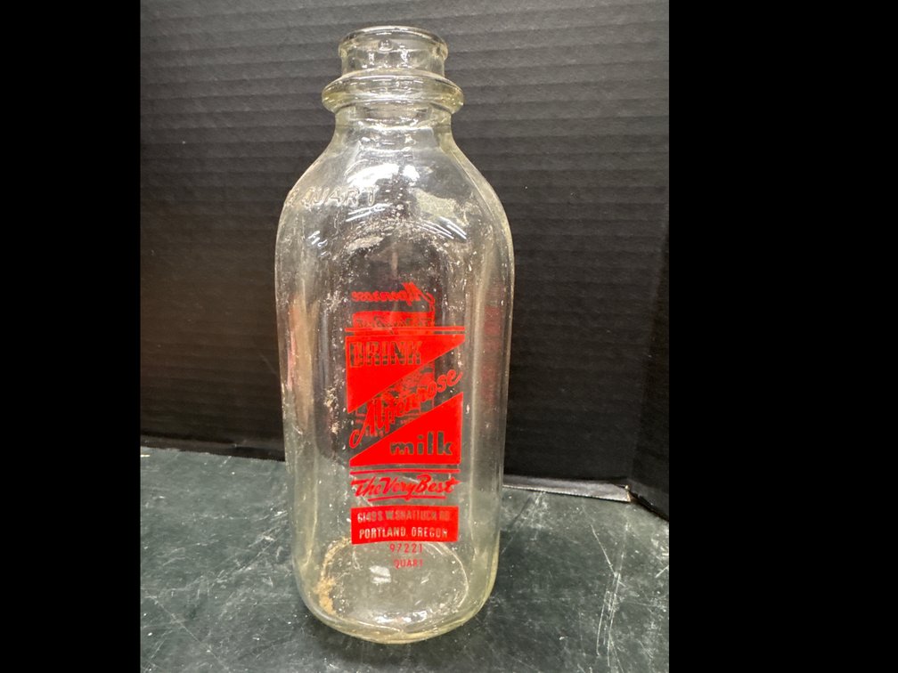 Portland Oregon- Alpenrose Dairy Foods Milk Bottle
