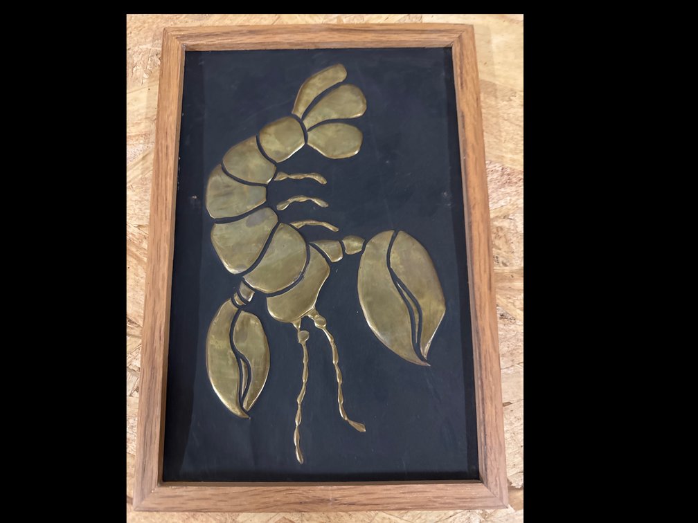 Metallic Gold Tone Lobster Picture