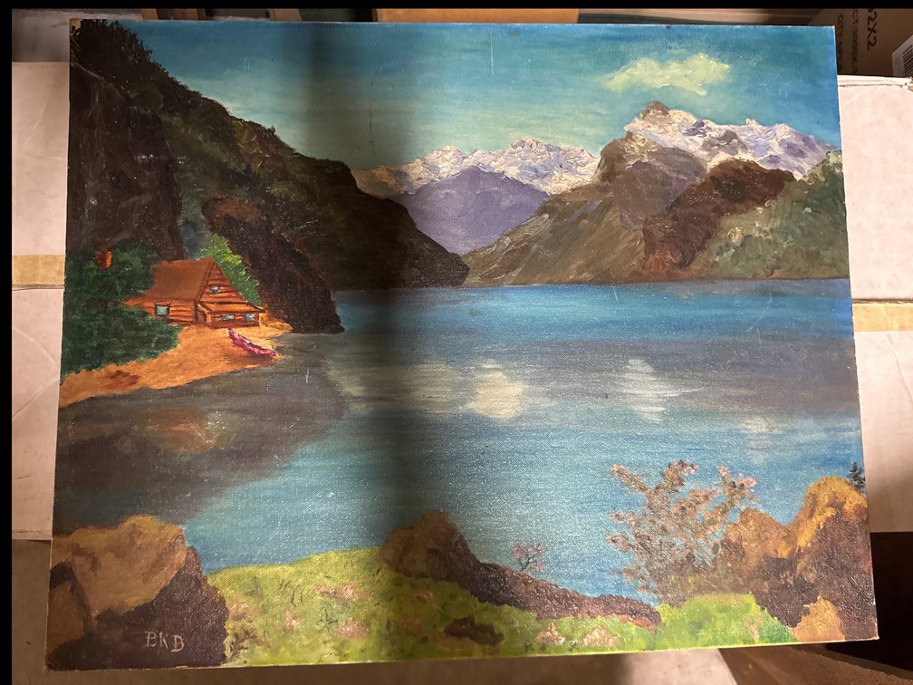 Lake Cabin Painting