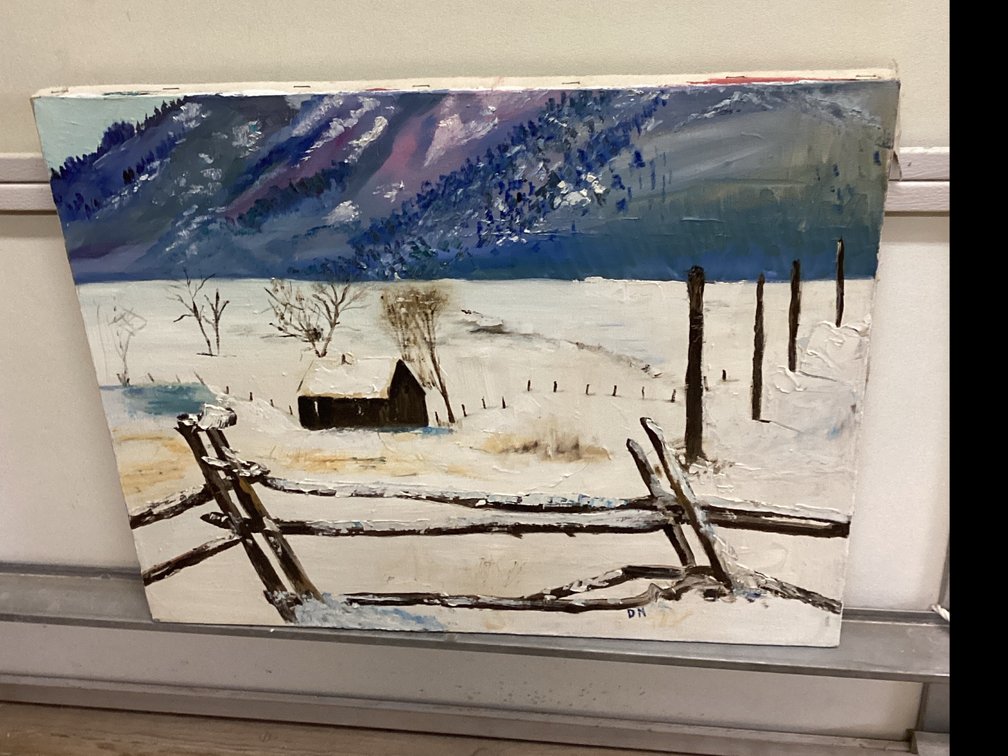 Oil on Canvas Painting - “Winter Farm Scene”