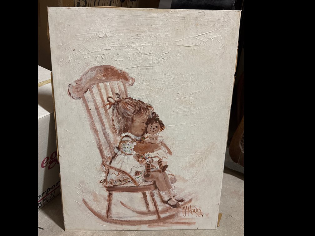 Painting Of Lil Girl Rocking Her Doll