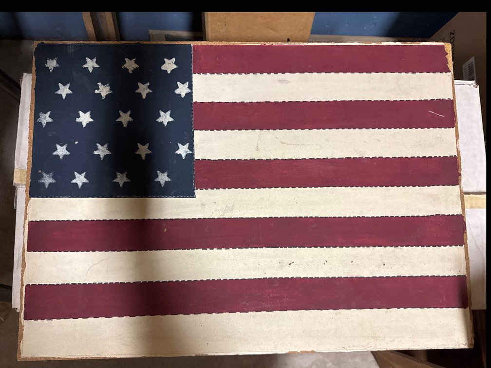 Painted American Flag On Insulated Board