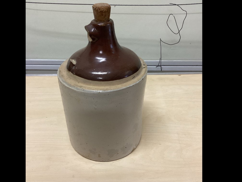 Two-Tone Stoneware Whiskey Jug