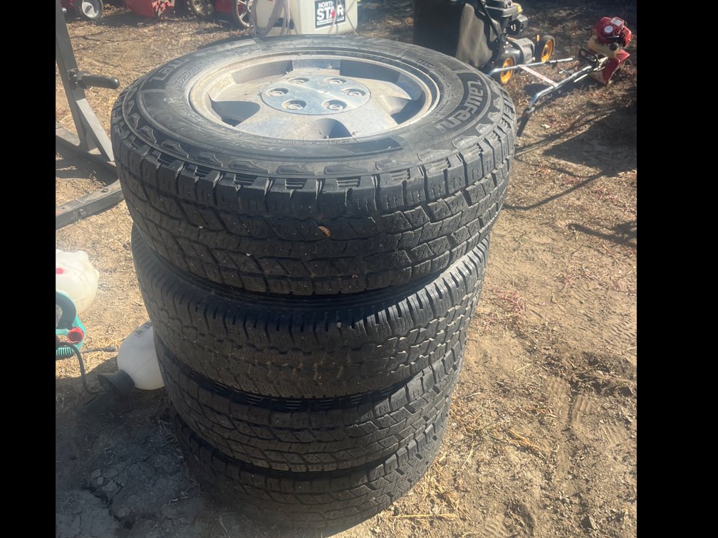 Caravan LT225/75R16 Tires on 6 hole wheels