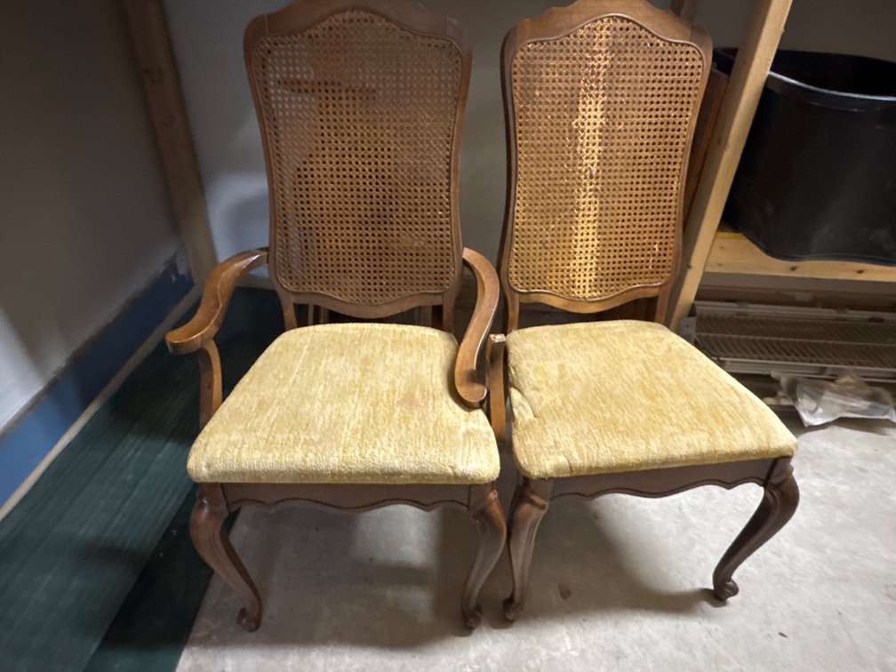 Country French Style Cane Back Chairs