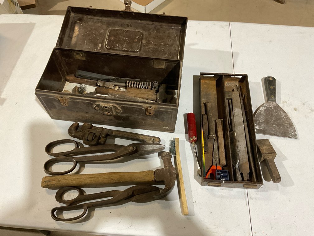 14x6x6” Metal Toolbox W/ Tools