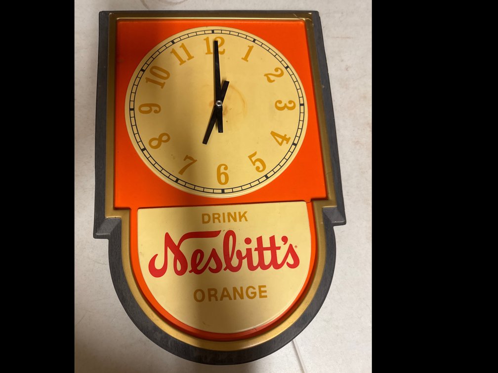 Nesbitts Orange Drink Plastic Electric Wall Clock
