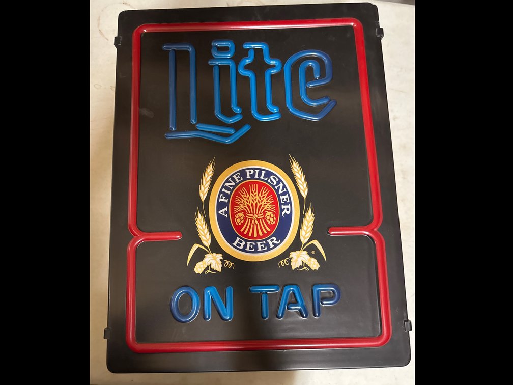 Electric Plastic Miller On Tap Sign