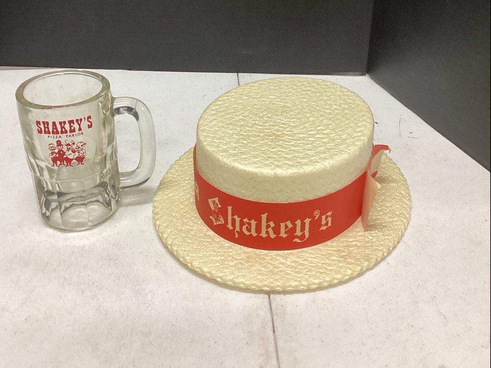 Shakey’s Pizza Parlor Party Hat & Glass Mug