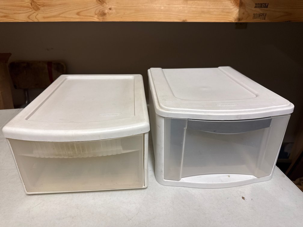 Two Single Drawer Storage Boxes