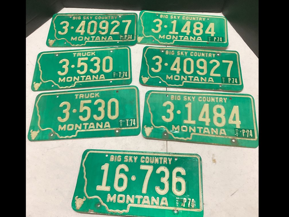 Big Sky Country - Montana License Plates (All Green)