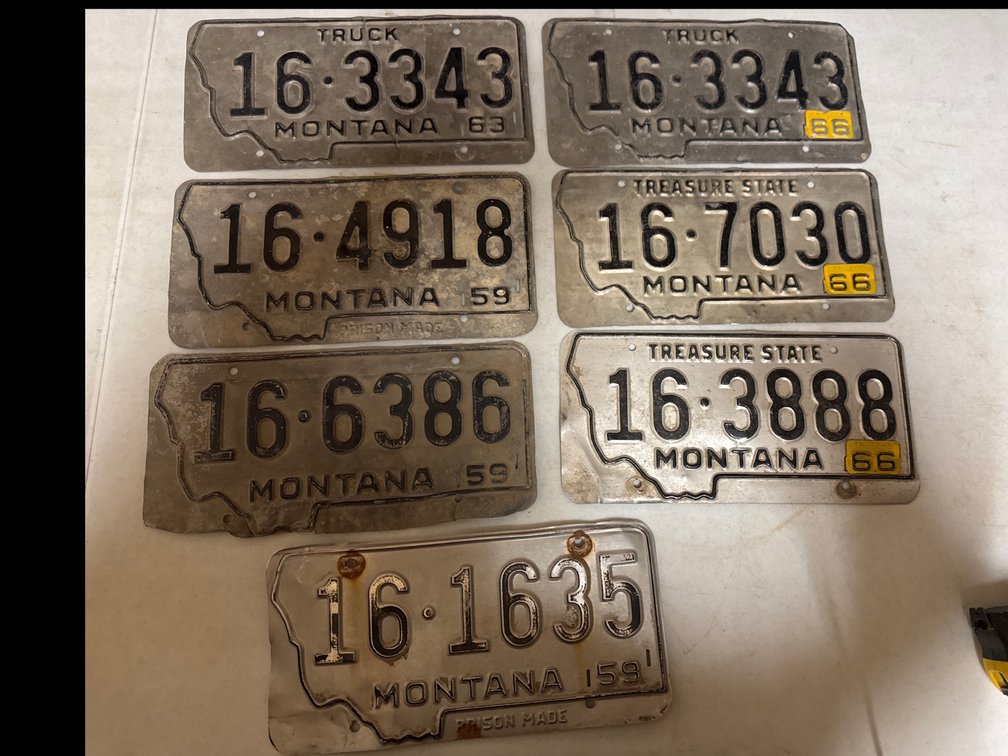 1959,63,66 Montana License Plates