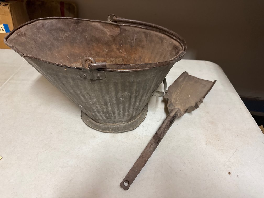 Galvanized Ash Bucket and Shovel