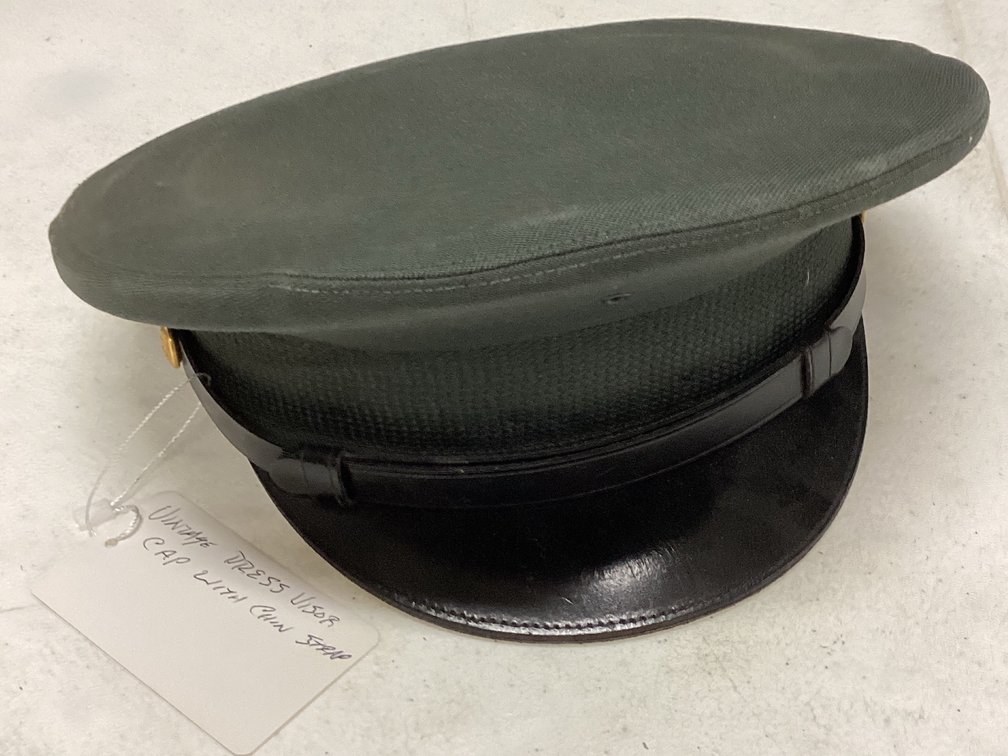 Vintage Dress Visor Cap with Chin Strap