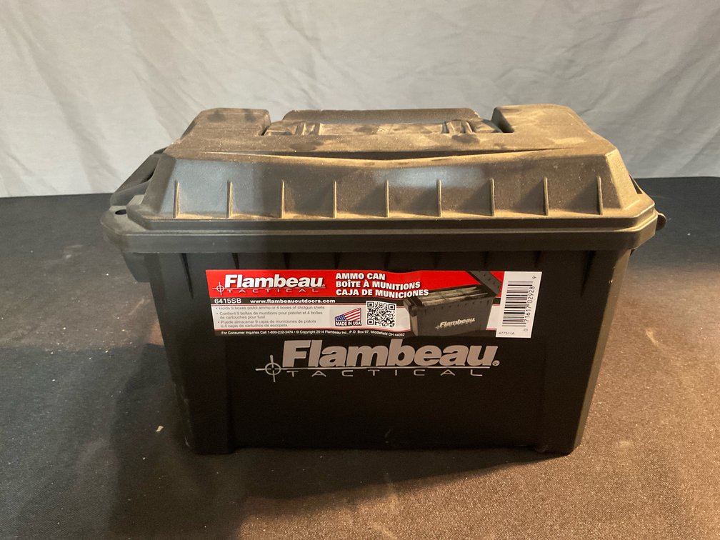 Flambeau Poly Ammo Box & Reloaded 223 REM Ammo