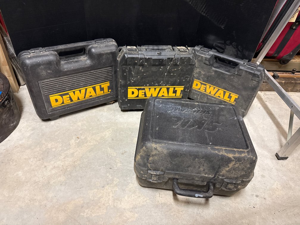 Empty Dewalt and Skilsaw Tool Boxes