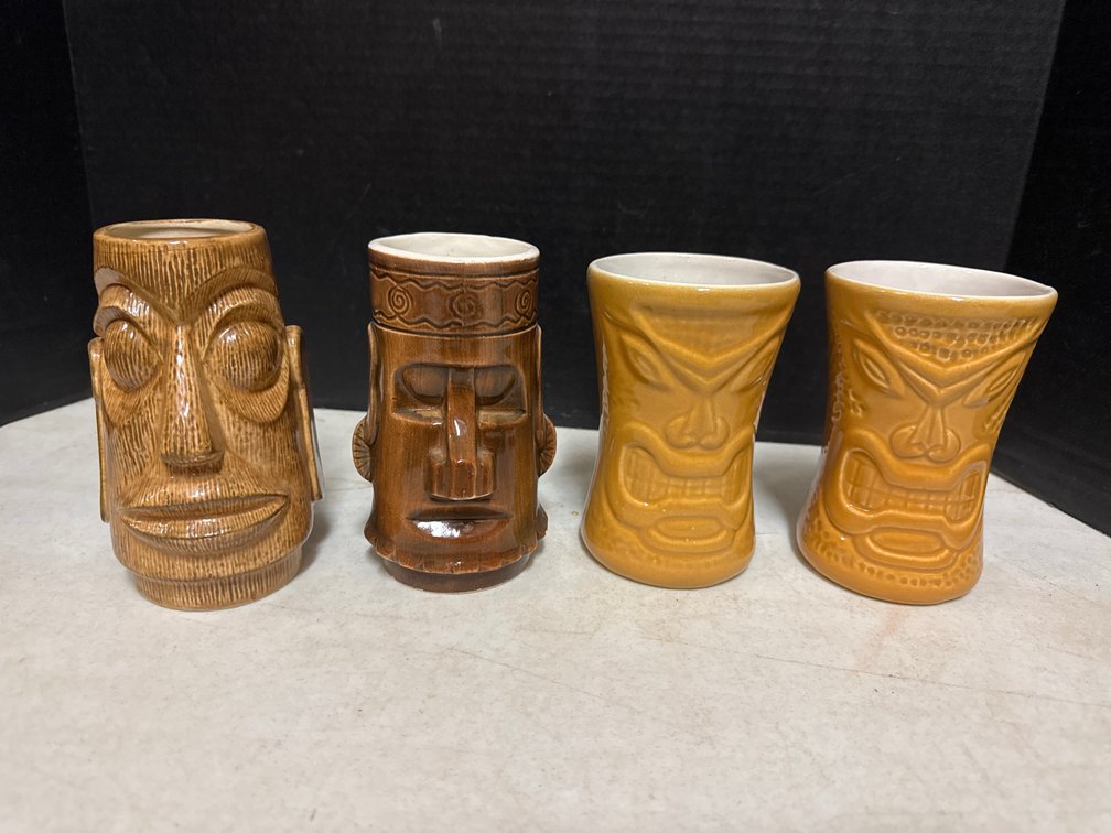 Ceramic/ Pottery Tiki Mugs