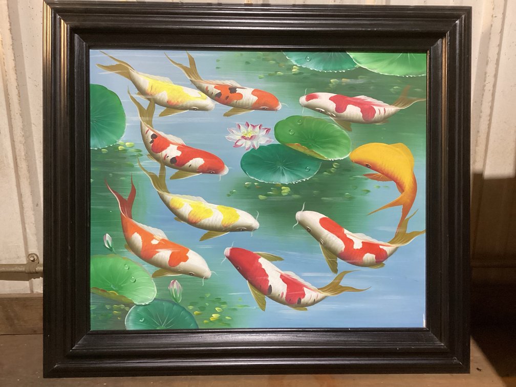 Fish Pond Painted Picture