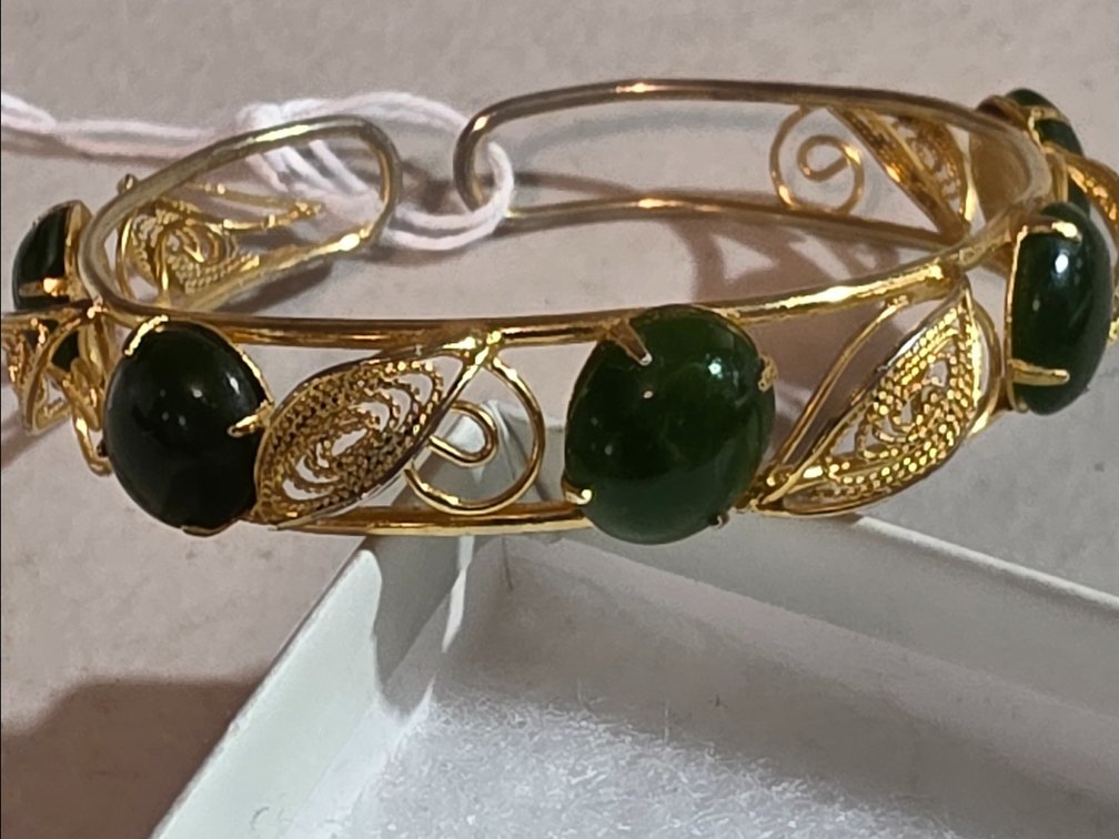 Gold Filled Jade Bracelet