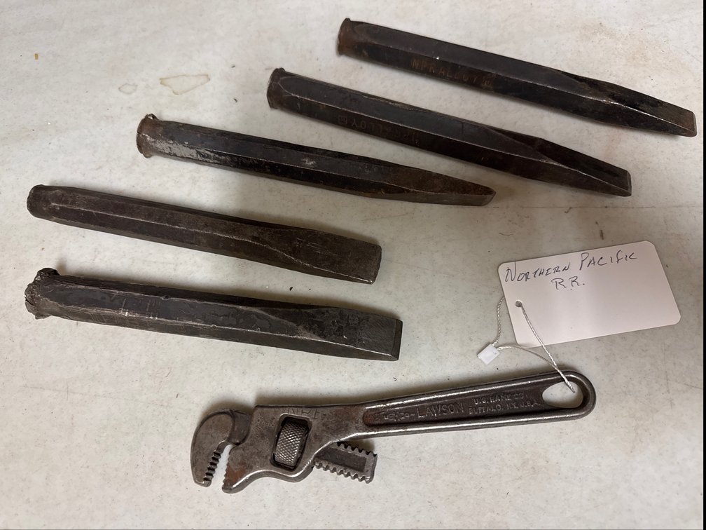 Track Wedge Chisels and Lawson Offset Pipe Wrench