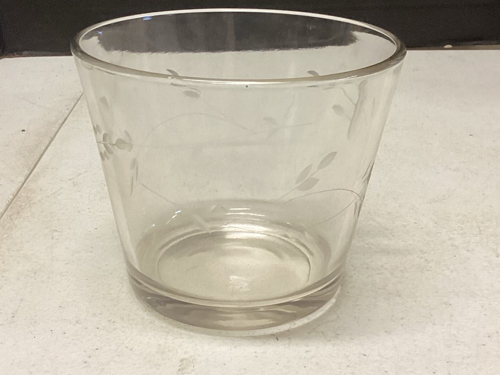 Etched Design Glass Bowl