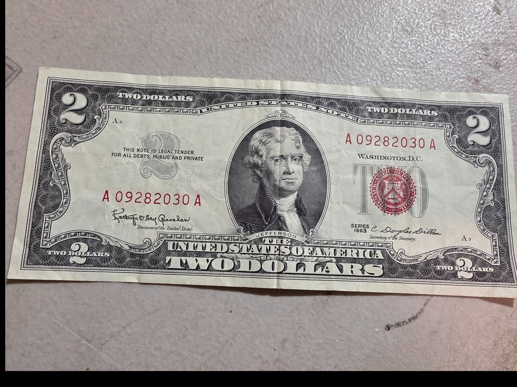 Series 1963 U. S. Red Line $2.00 Bill