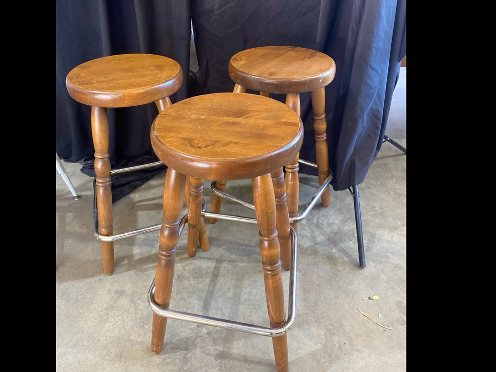 Wooden Bar Stools Lot of 3