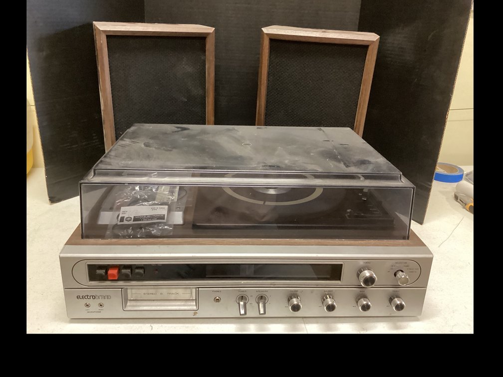 Electrobrand 8-Track, Turntable, AM FM Radio Stero & Speakers
