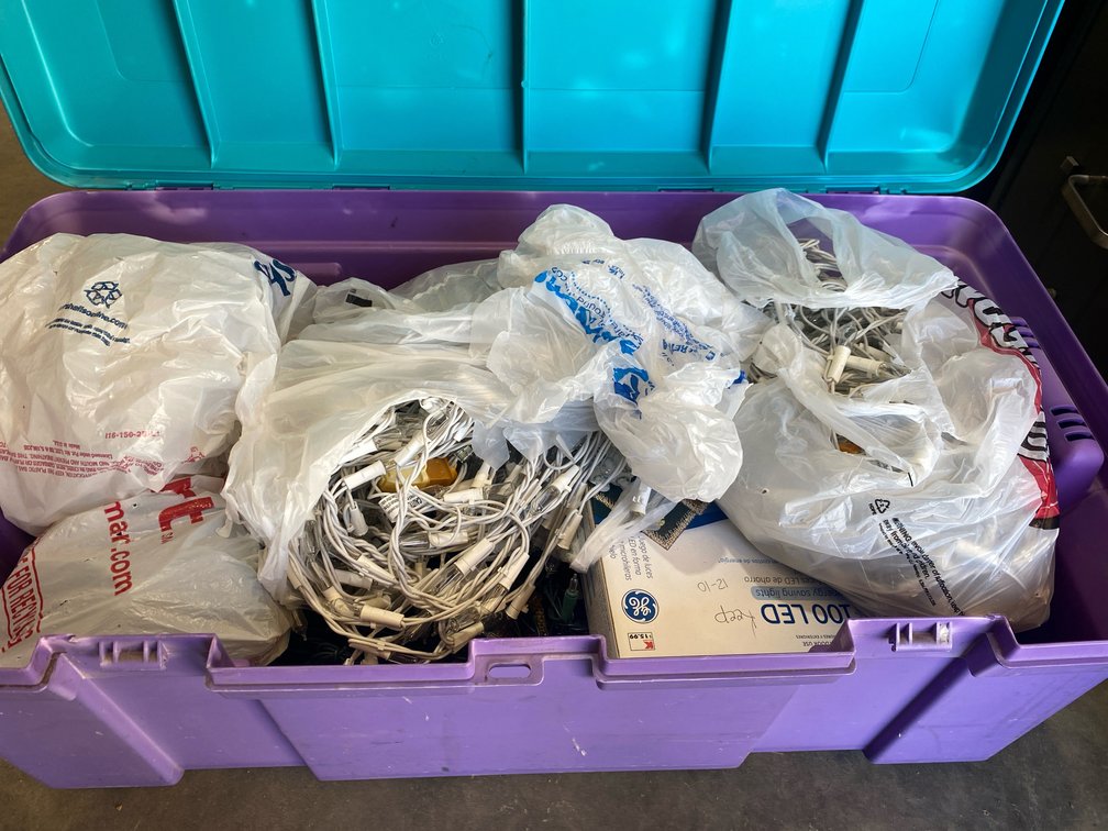 Tote of Christmas Lights