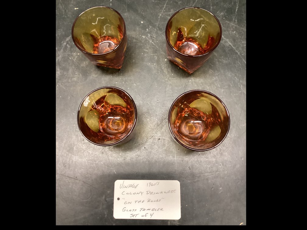 Set of 4 “On The Rocks” Glass Tumblers by Colony Drinkware