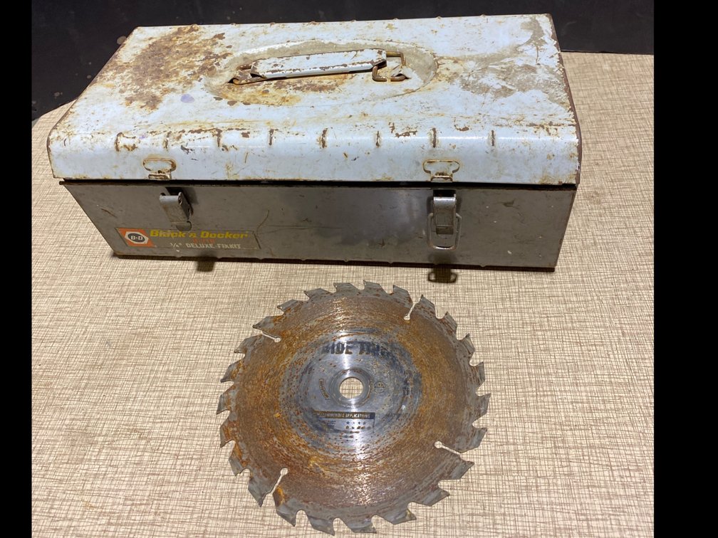 B&D Metal Tool Box with 7” Saw Blade