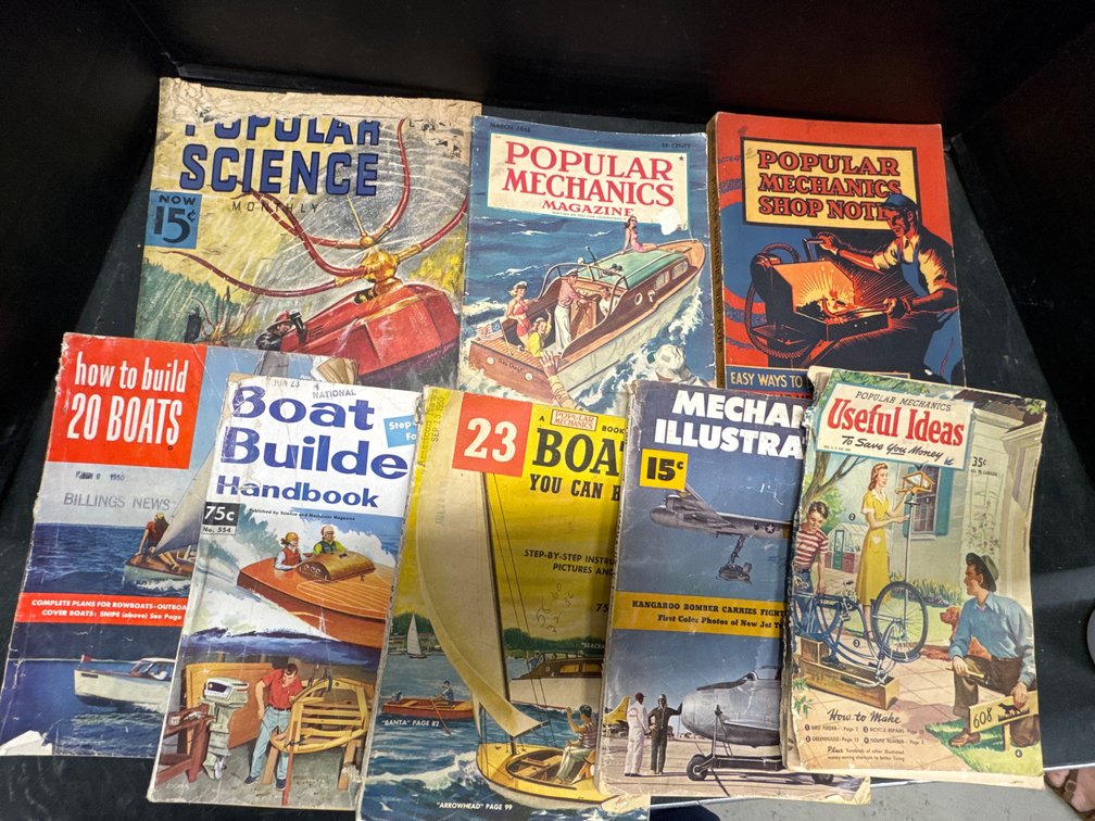 Popular Mechanics and How To Build Boats Books