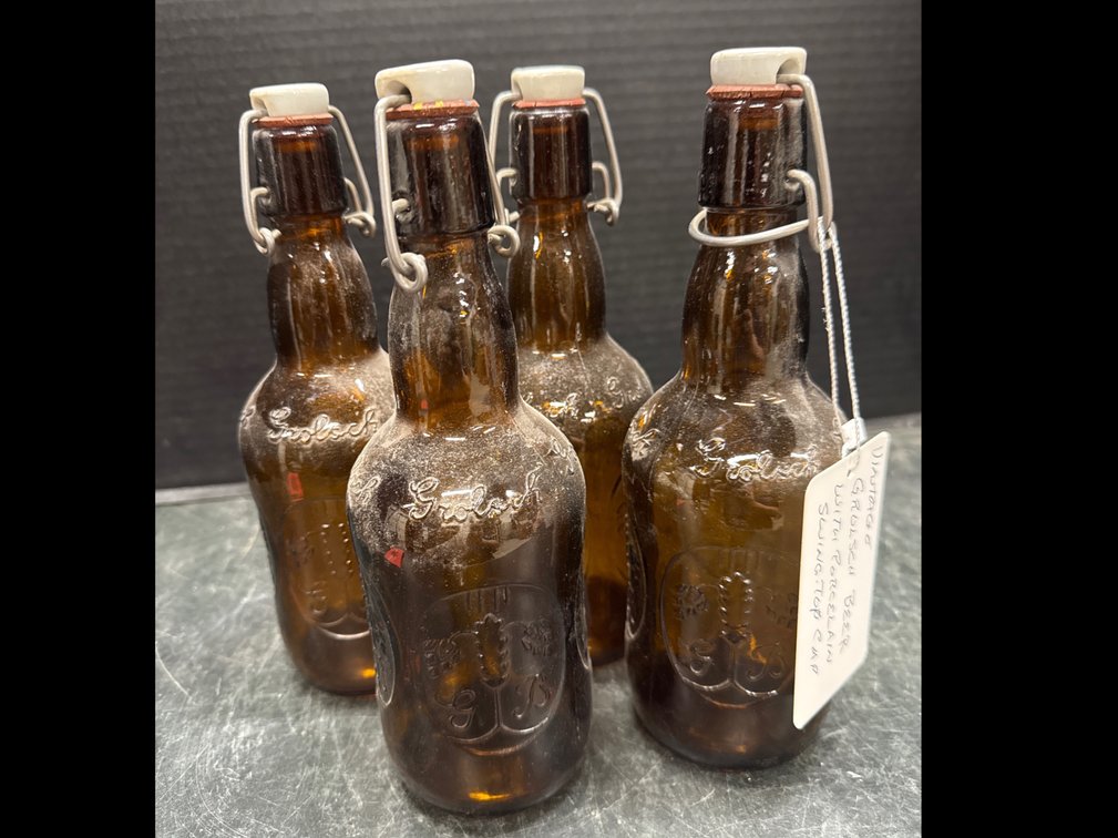 Grolsch Beer Bottles W/ Porcelain Swing Top Caps